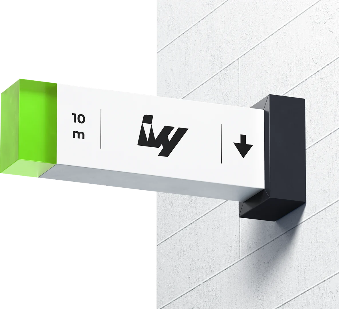 ivy Wegweiser-Schild mit Pfeil, 10 m