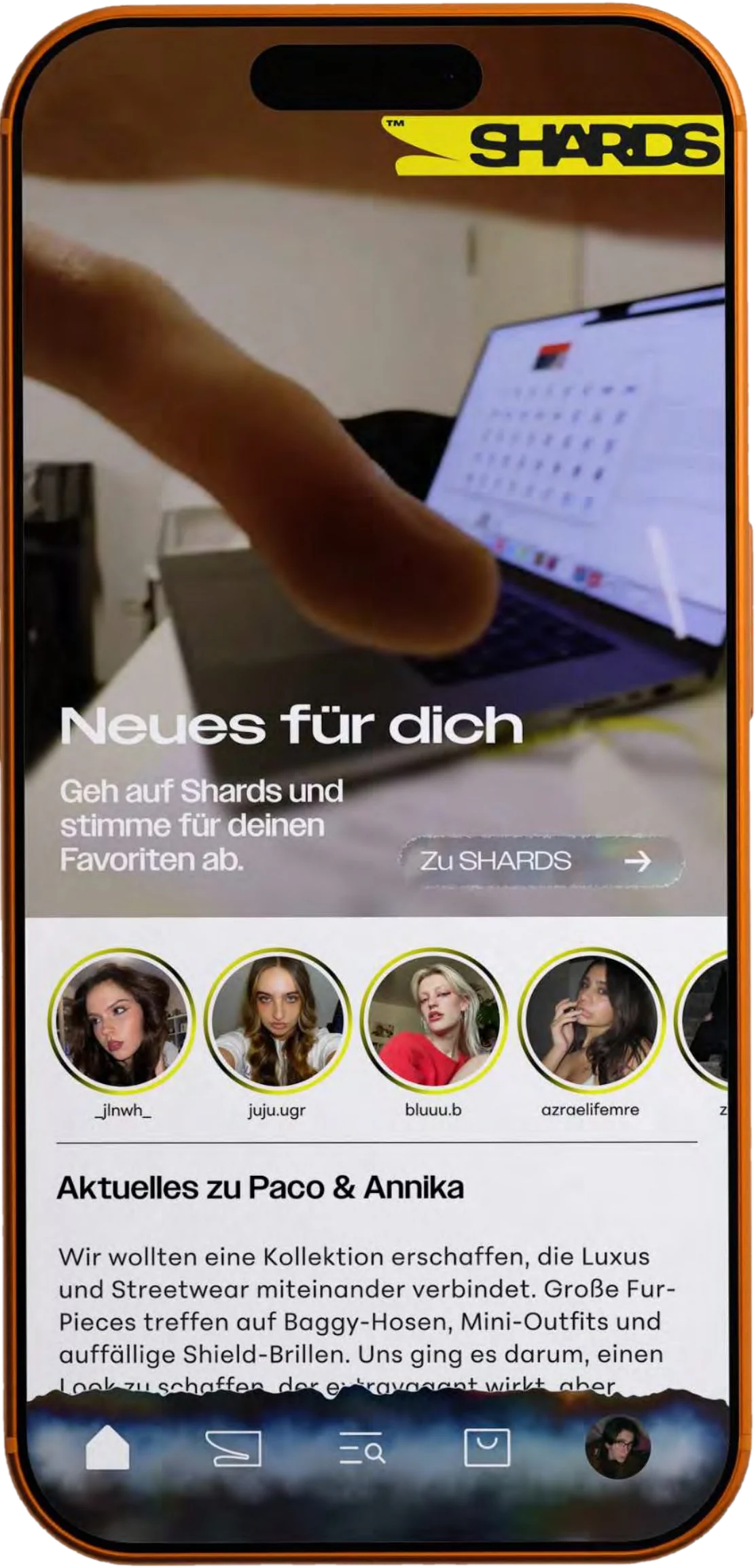 SHARDS App – Startseite „Neues für dich“