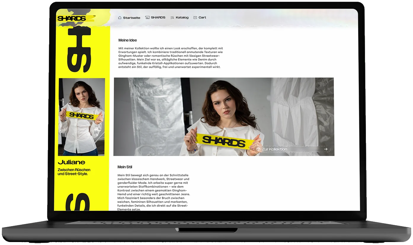 SHARDS Website – Designerinnen-Profil Juliane