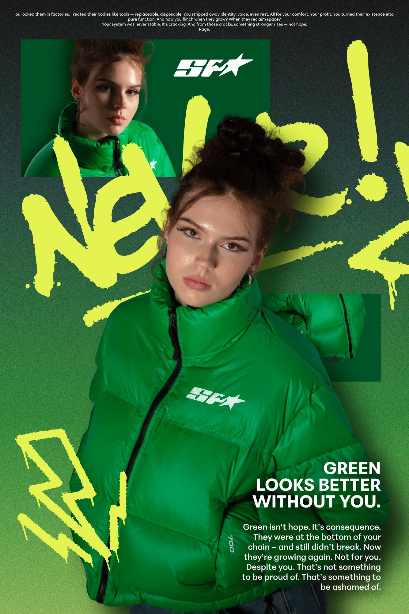 SPX Poster Grün – Green looks better without you.
