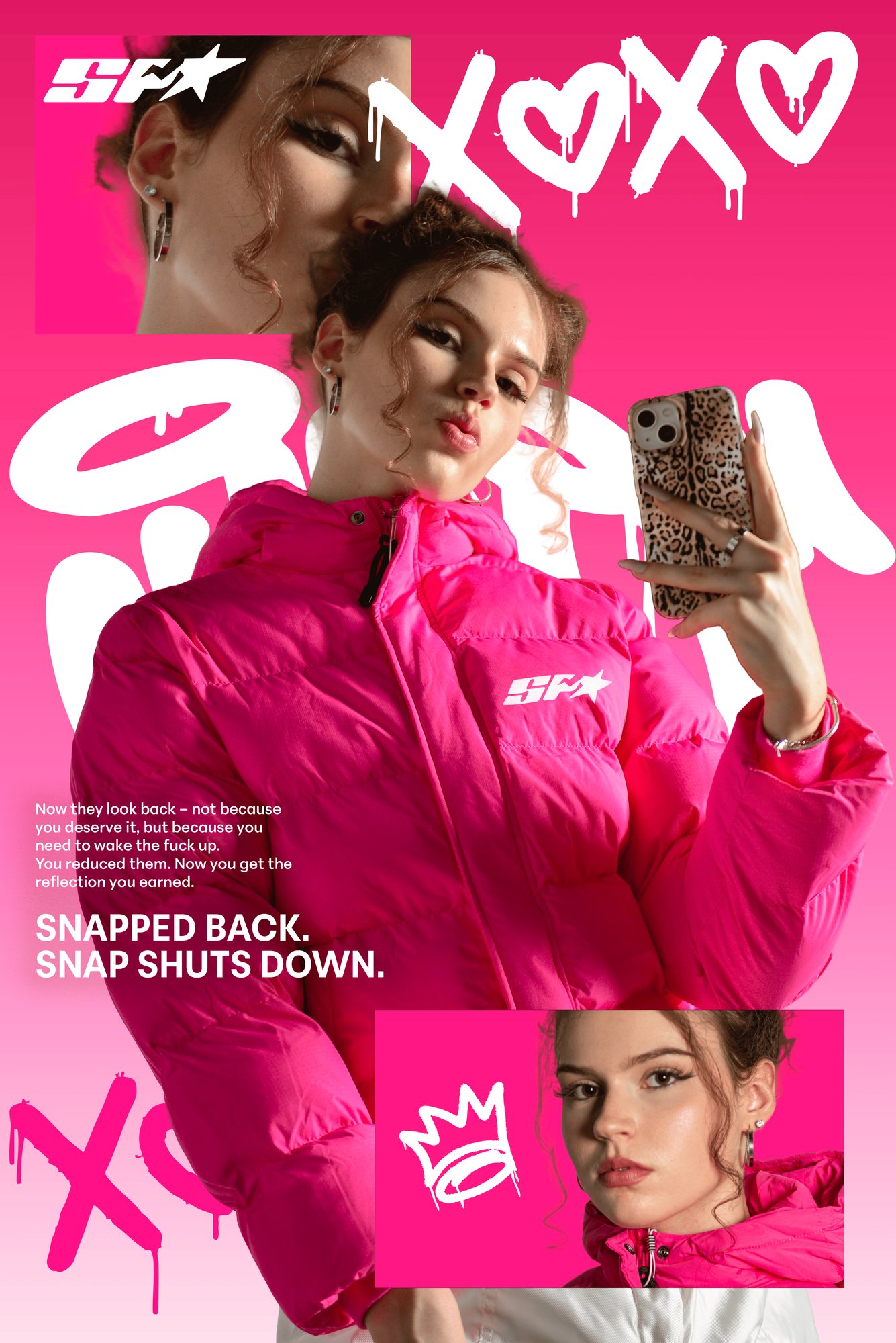 SPX Poster Pink – Snapped back. Snap shuts down.
