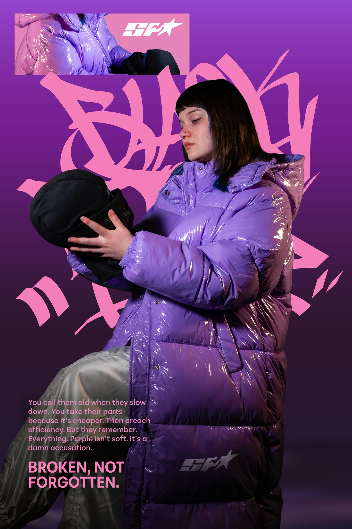 SPX Poster Violett – Broken, not forgotten.